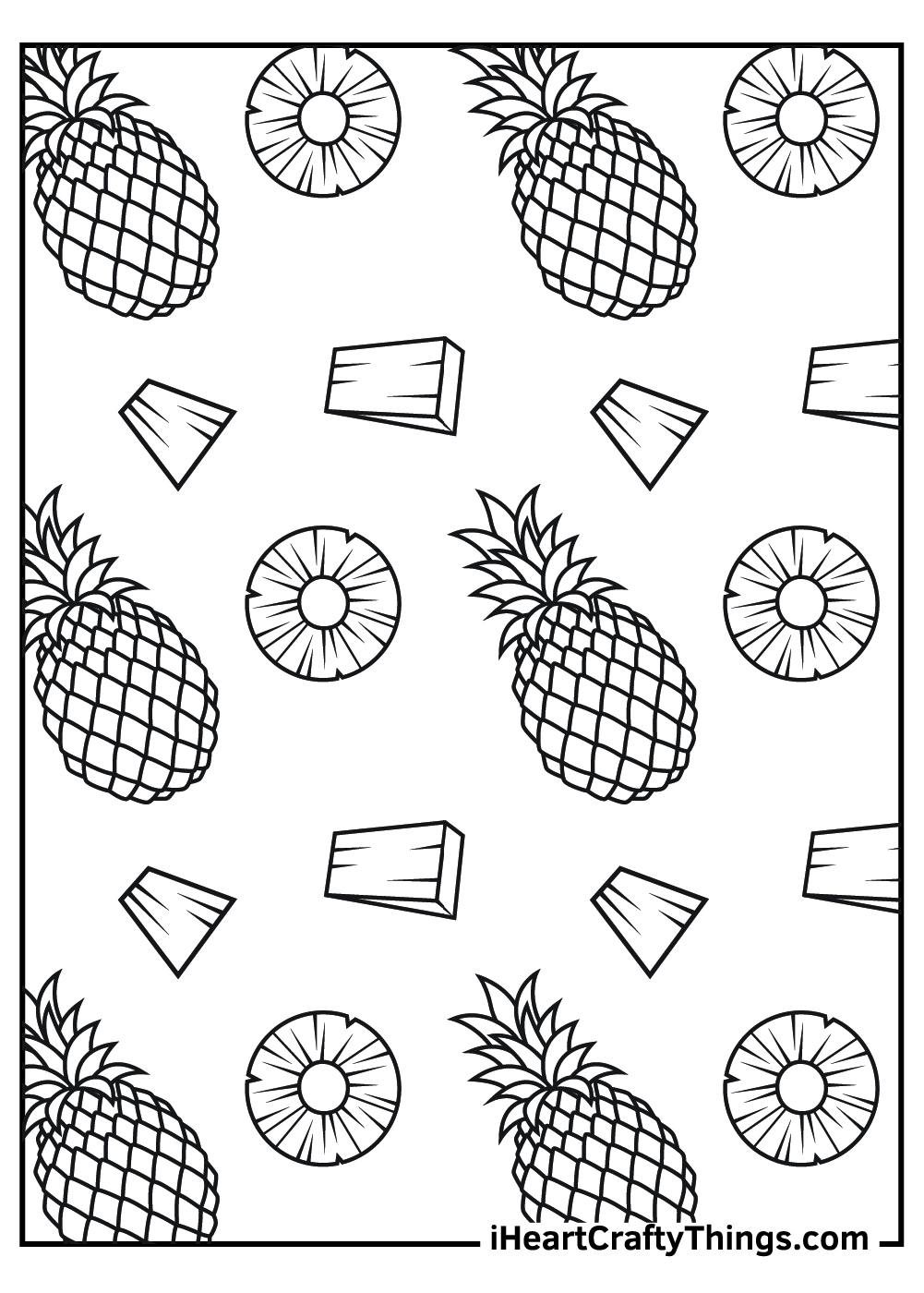 Pineapple coloring pages free printables