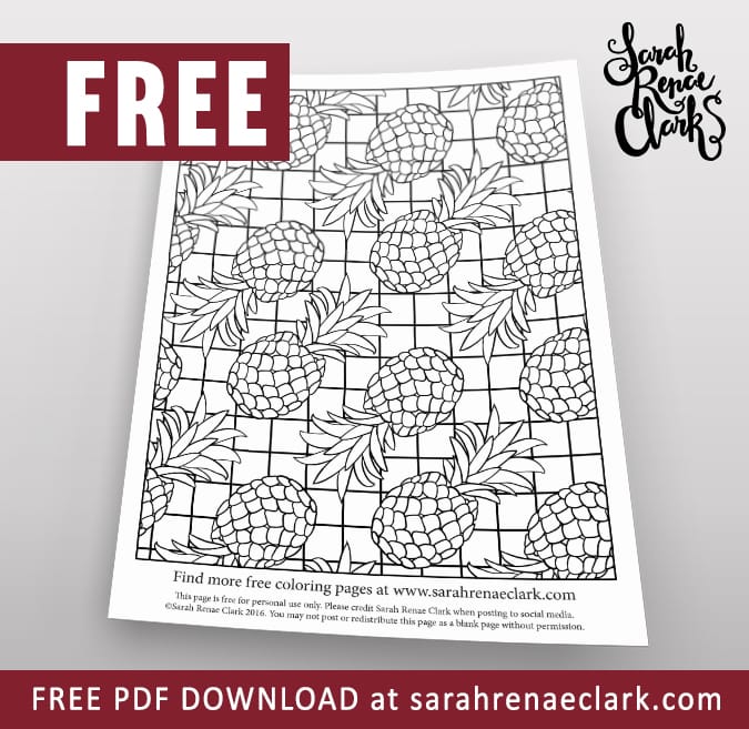 Be a pineapple free coloring page