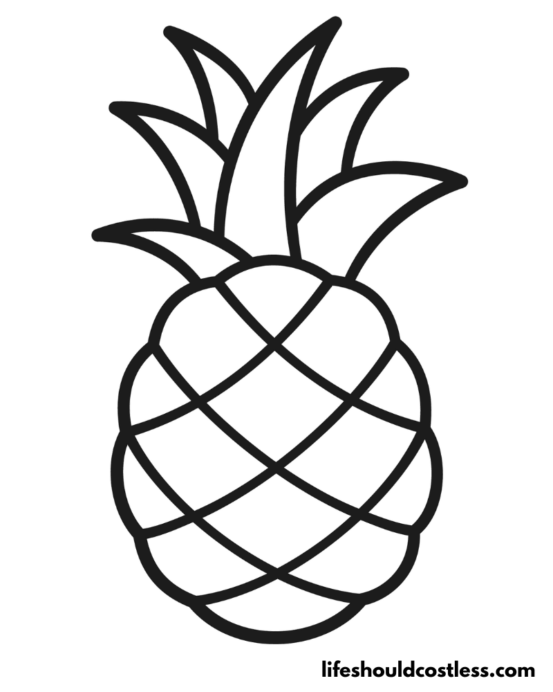 Pineapple coloring pages free printable pdf templates