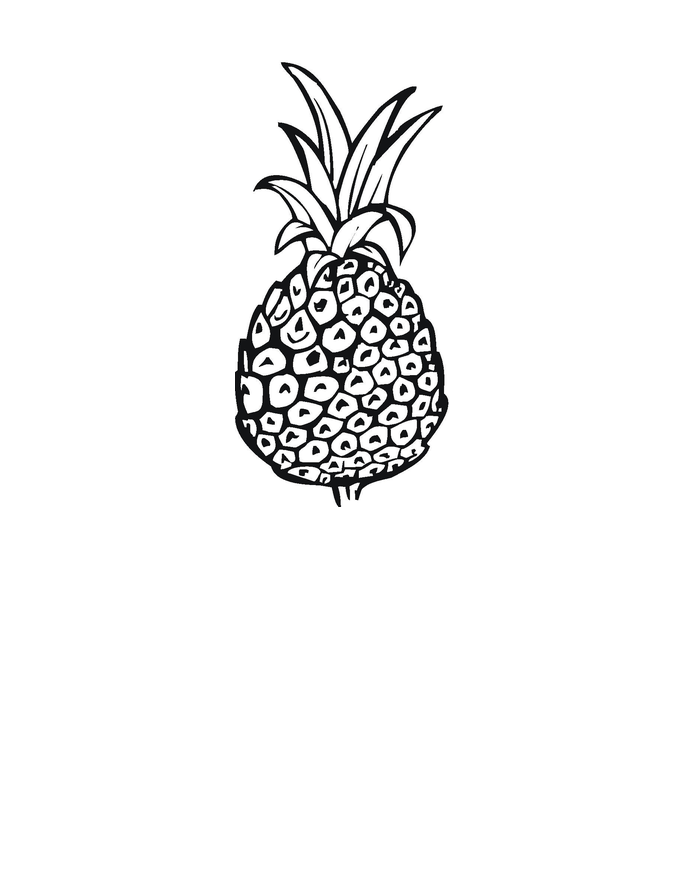 Free printable pineapple coloring pages for kids