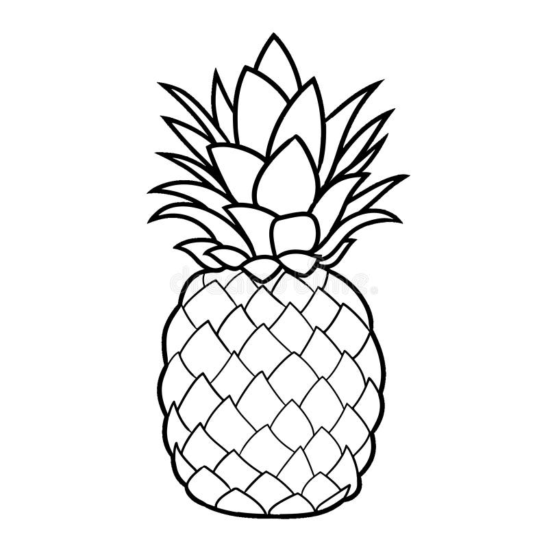 Pineapple coloring pages stock illustrations â pineapple coloring pages stock illustrations vectors clipart