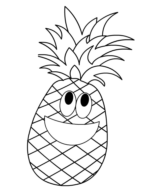 Pineapple coloring page crafts and worksheets for preschooltoddler and kindergarten