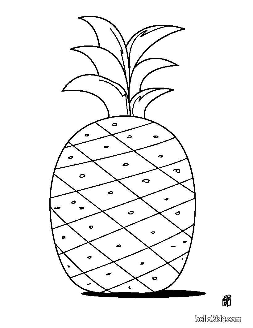 Pineapple coloring pages