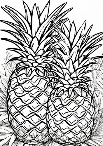 Pineapple printable coloring pages