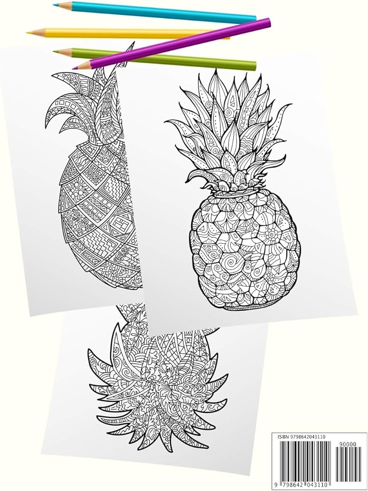 Pineapple coloring book unique pineapple zentangle coloring pages santos francisca books