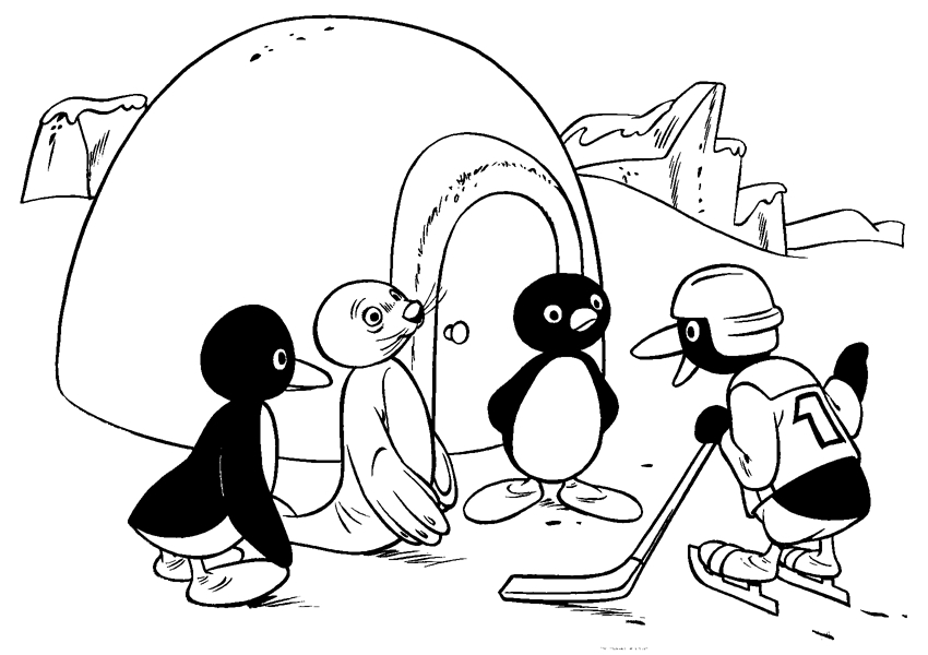 Printable coloring book pingu