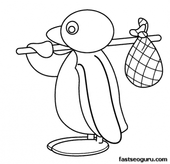 Printable cartoon pingu coloring pages