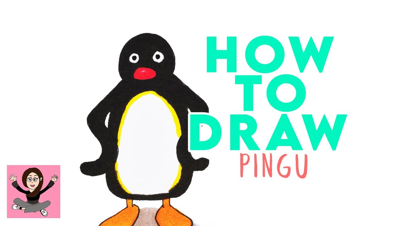 How to draw pingu easy step by step drawing and colouring