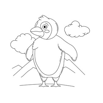 Page penguin coloring book vectors illustrations for free download