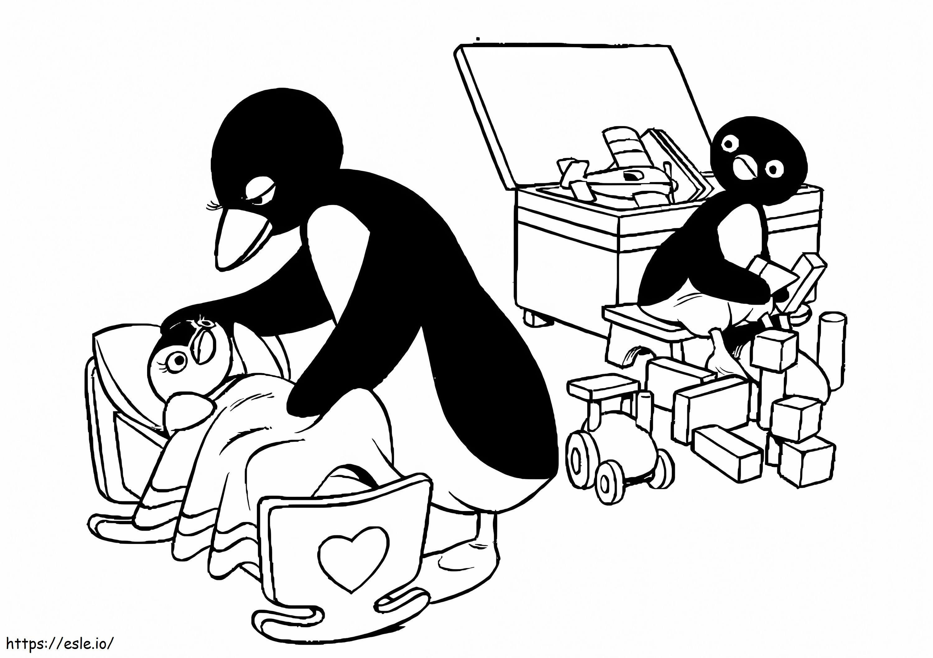 Printable pingu coloring page