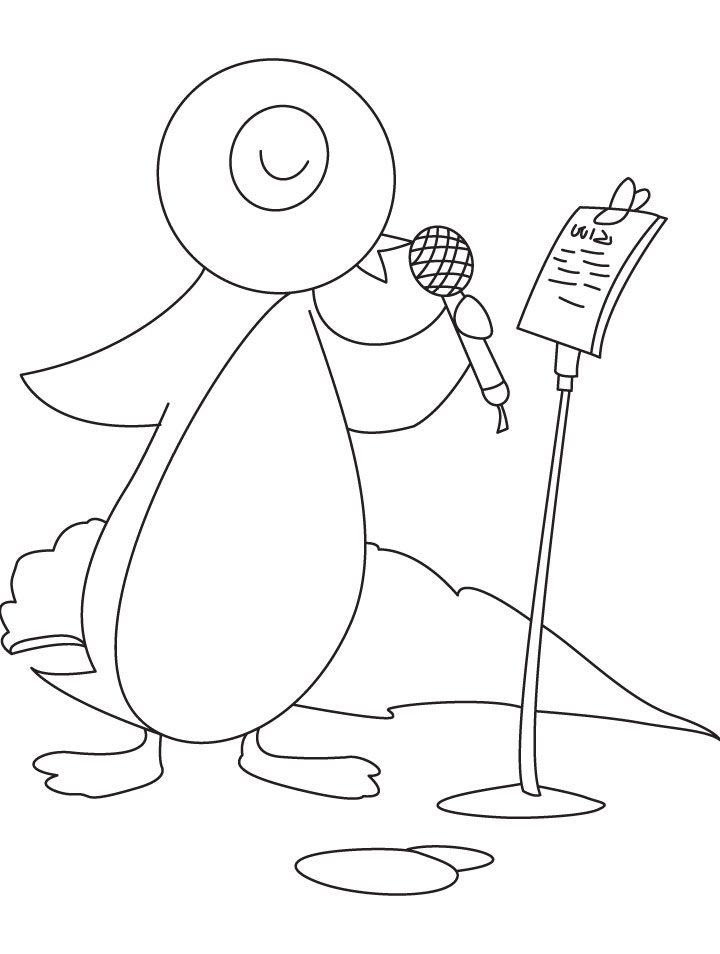 Penguin is singing a song coloring page download free penguin is singing a song coloring page for kids best coloring pages