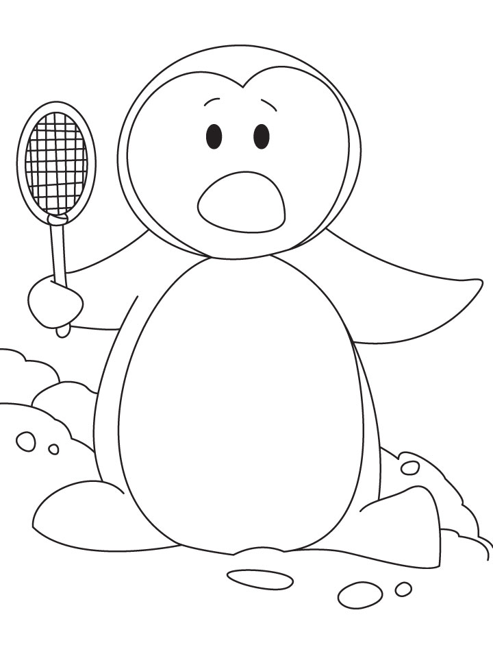 Penguin playing badminton coloring page download free penguin playing badminton coloring page for kids best coloring pages