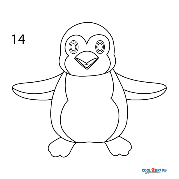 How to draw a penguin step by step pictures