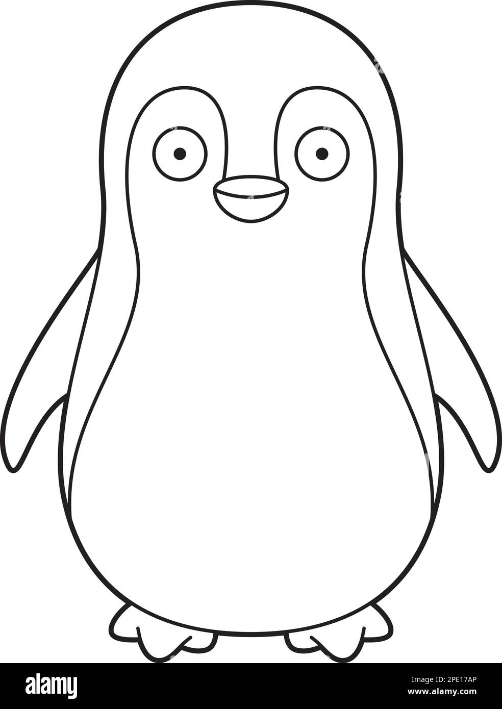 Cartoon penguin animal outline imãgen de stock en blanco y negro