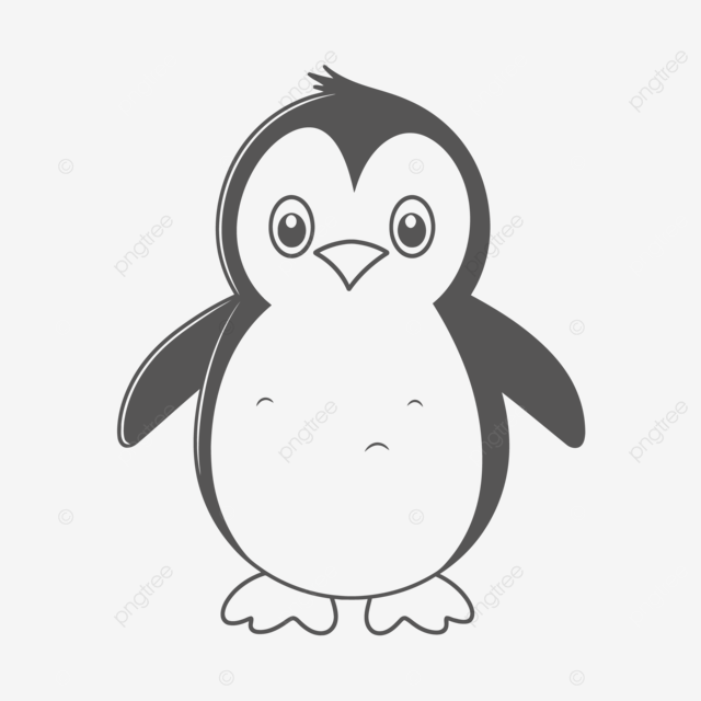 Dibujo de caricatura blanco y negro pingãino colorido pãgina plantilla contorno bosquejo vector png dibujos dibujo del coche dibujo de pingãino dibujo de dibujos animados png y vector para dcargar gratis