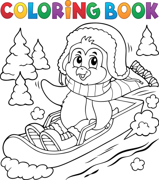 Coloring book penguins mãs de vectores de stock y arte vectorial con licencia libres de regalãas