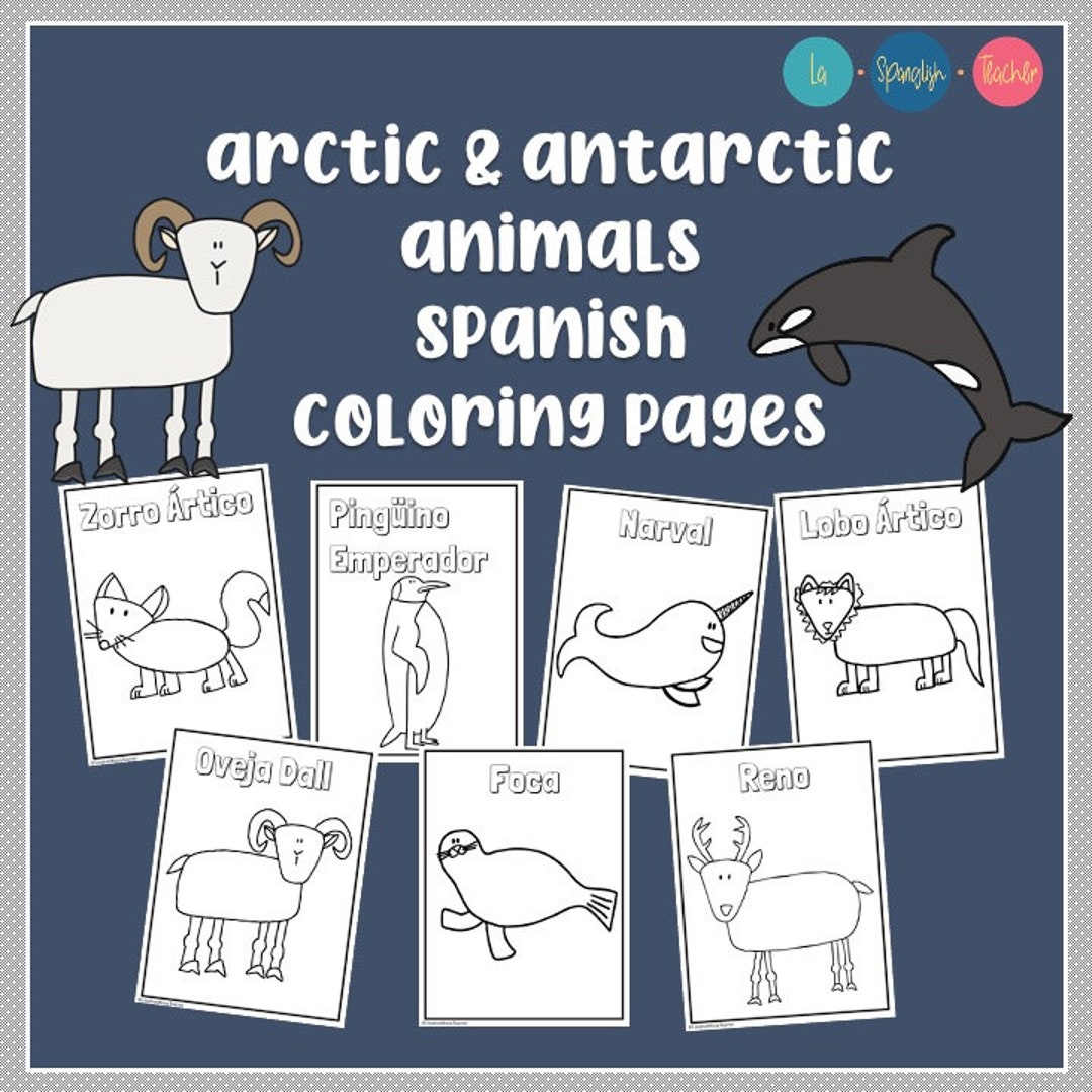 Arctic animals spanish coloring pages winter animals coloring pages spanish printables spanish vocabulary preschool printables learning