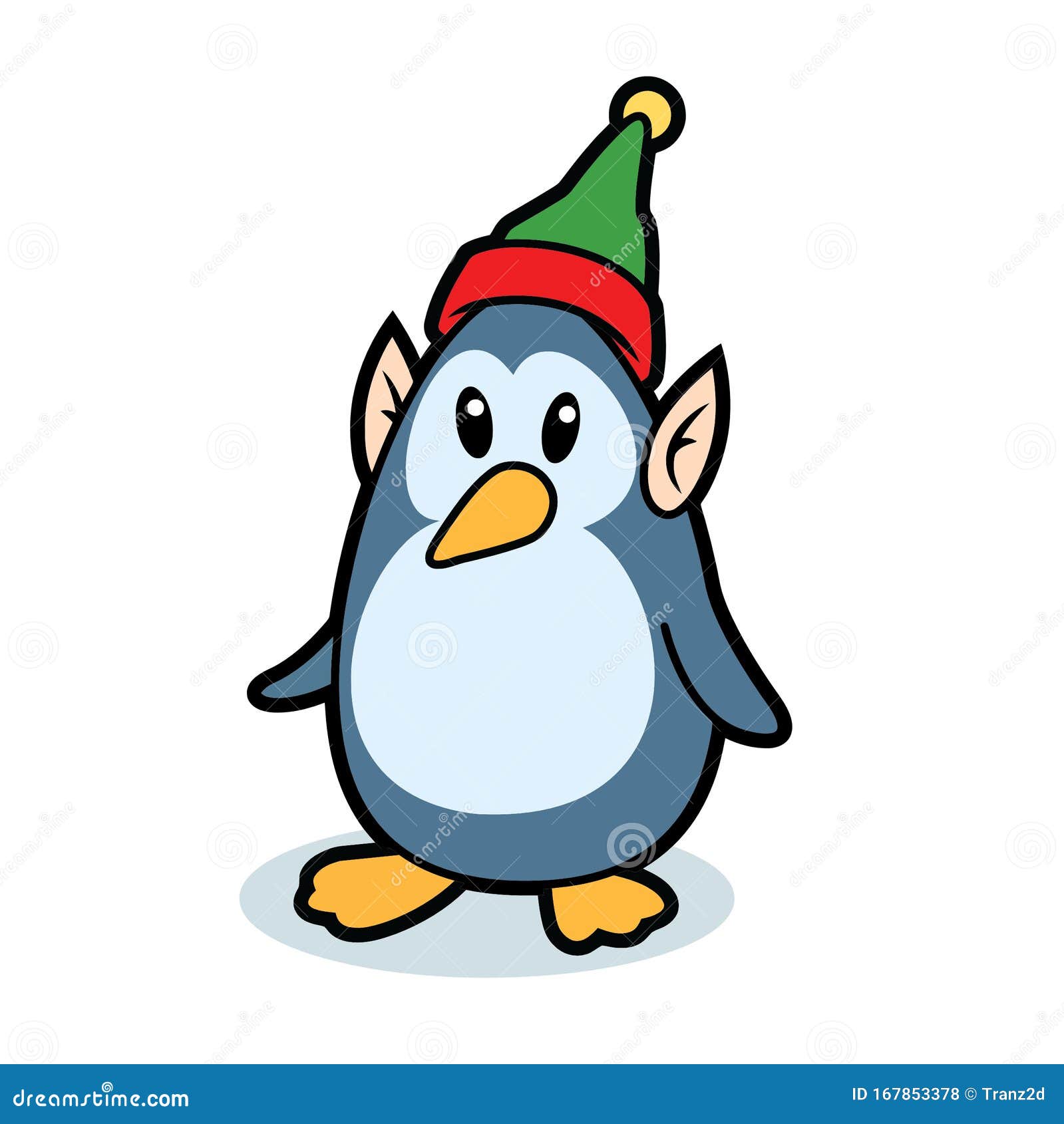 Penguin dressed as elf stock illustration illustration of santas