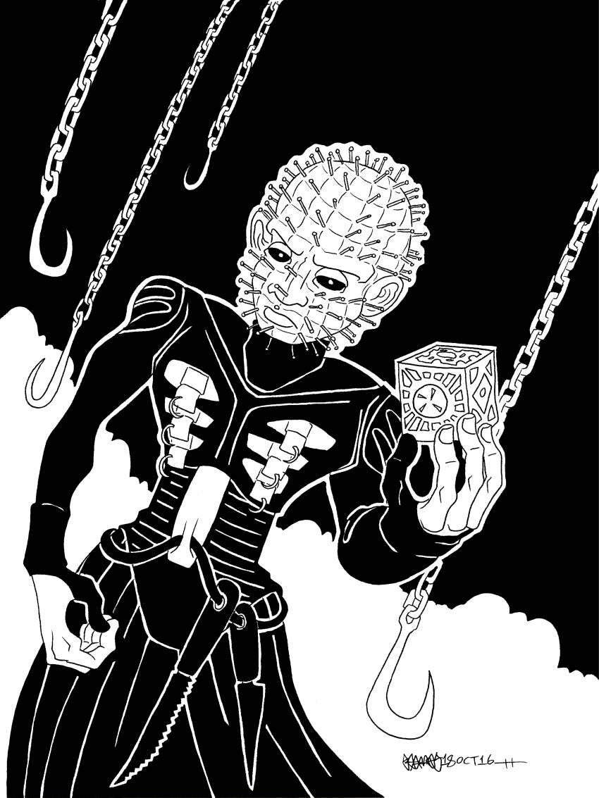 Hellraiser pinhead original ink drawing