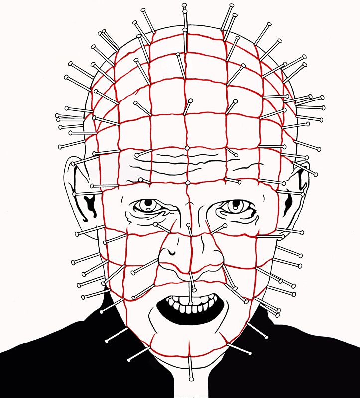 Pinhead hellraiser scary tattoos horror movie tattoos scary coloring pages