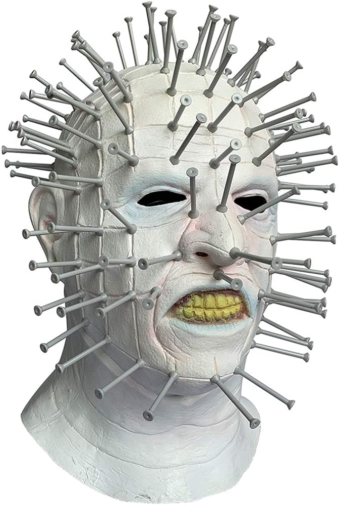 Klp pinhead mask with plastic nails horror mask hellraiser iii halloween cosplay costume accessory toys games