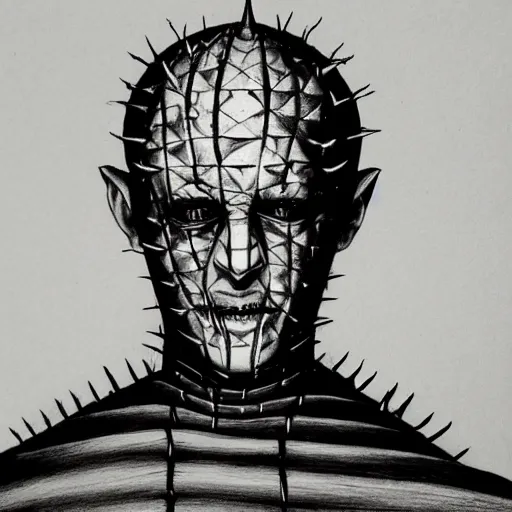 Drawing of pinhead from hellrser pencil drawing stable diffusion