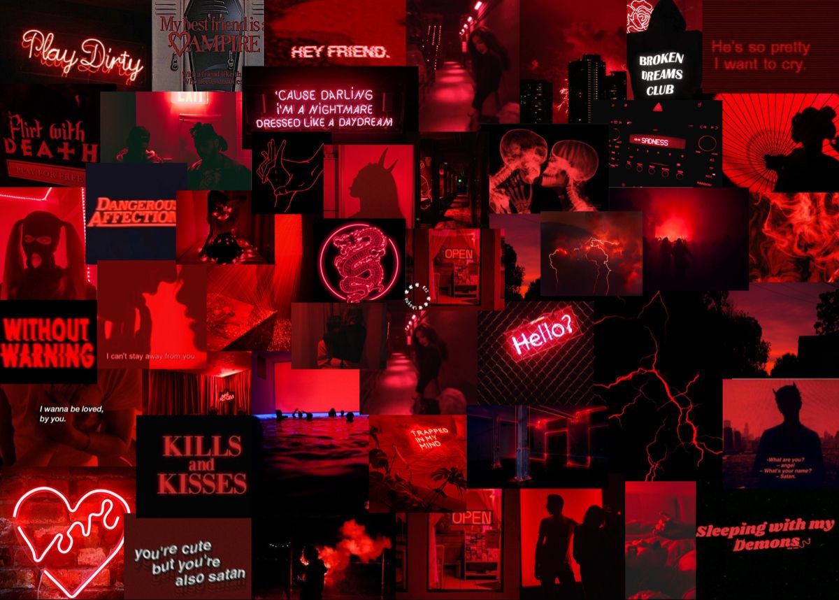 Red and black aesthetic laptop wallpapers