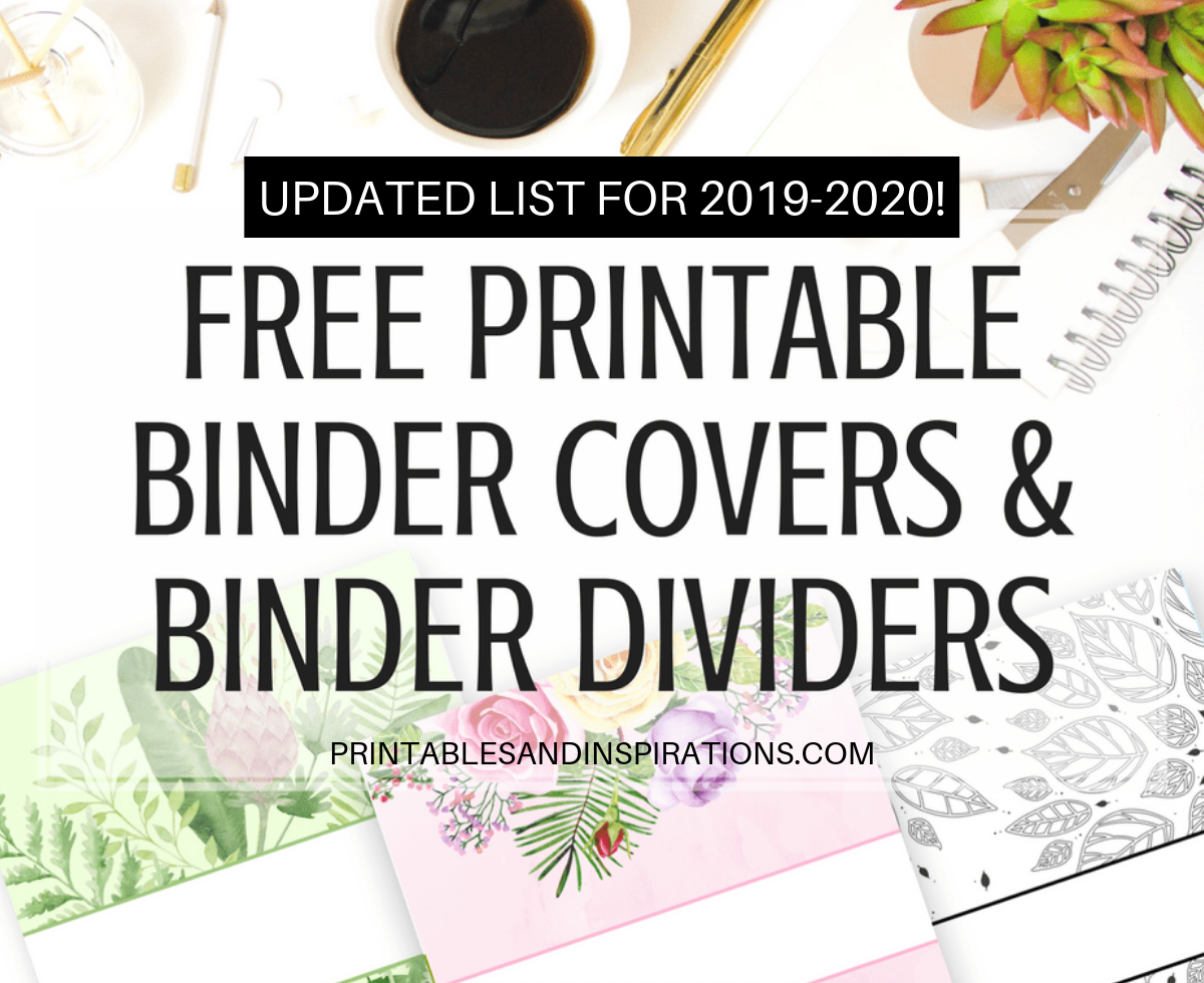 Free printable binder dividers and binder covers â floral