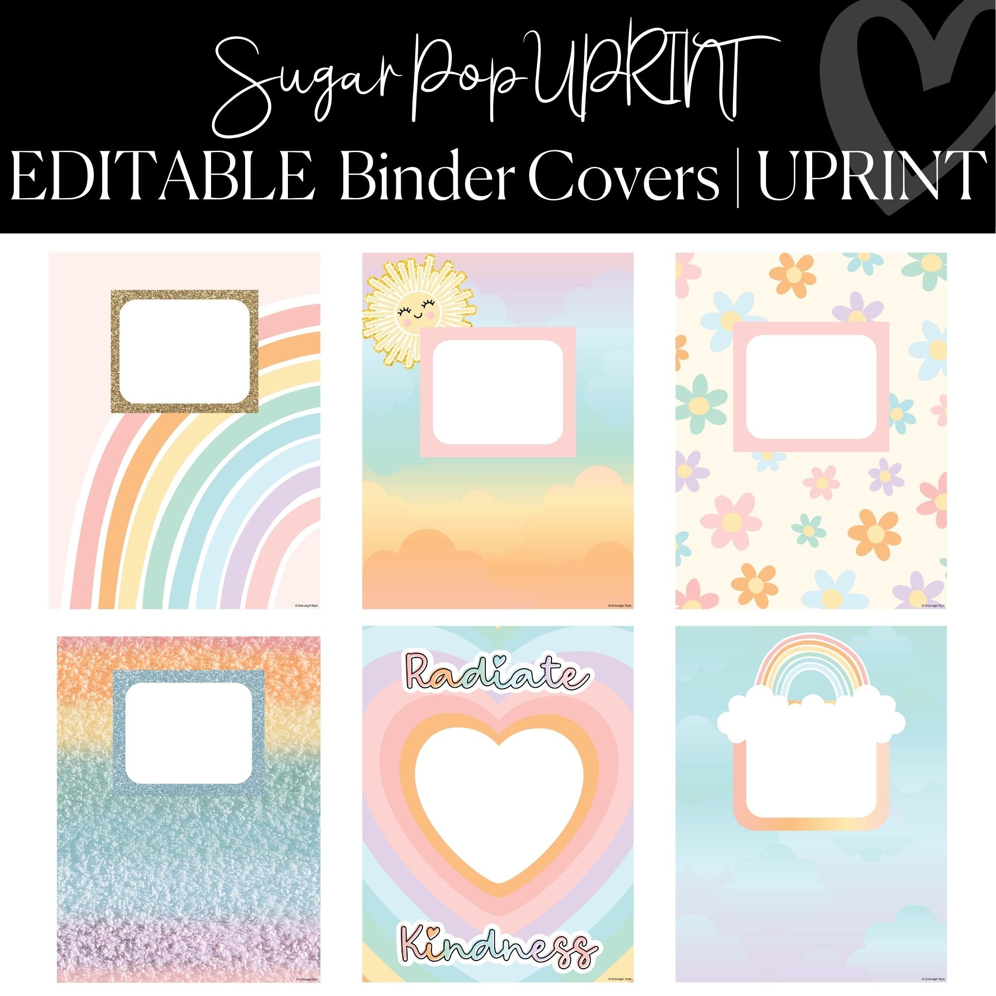 Editable and printable binder covers and spines pastel classroom dec â schoolgirl style