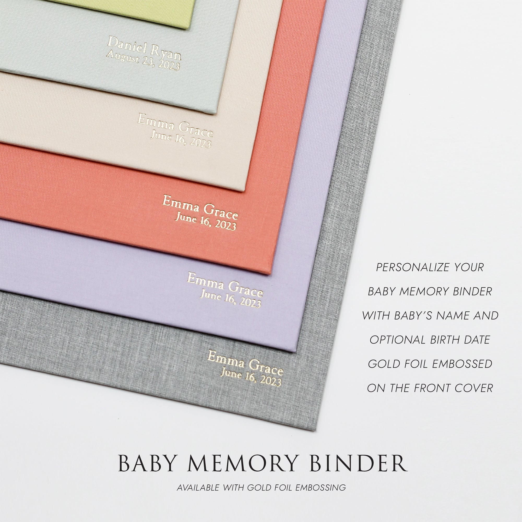 Personalized baby memory binder cover ballet pink cotton select y