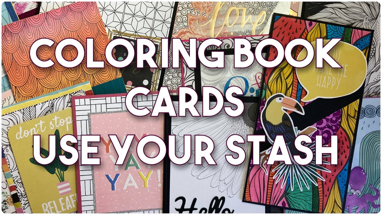 Cards ade fro coloring book pages