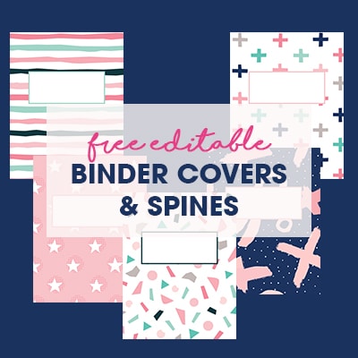 Editable binder covers spines free printable download