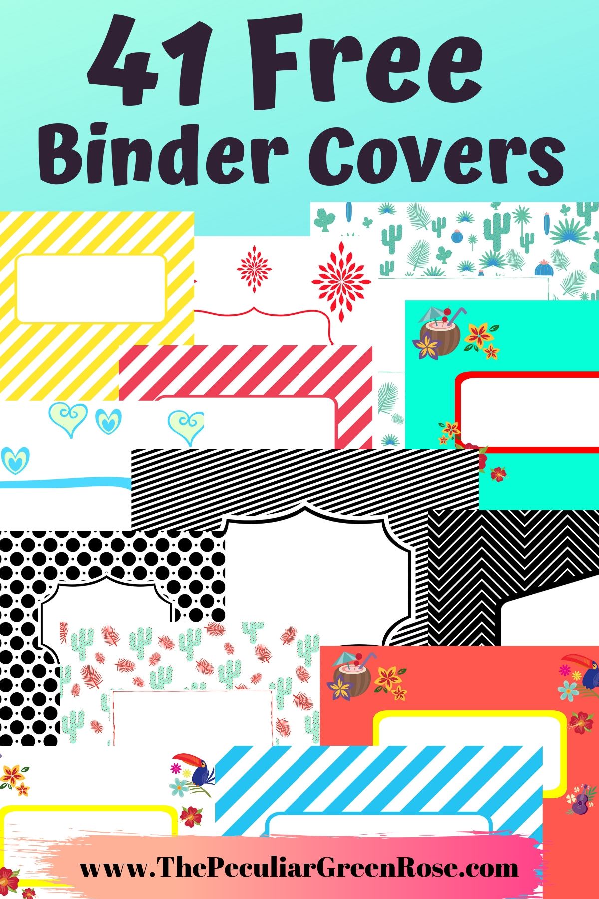 Free printable binder covers
