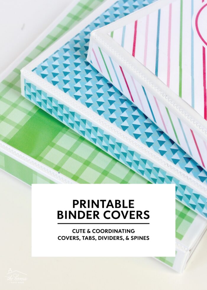 Make your own cute binders with printable binder covers