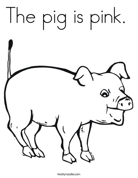 The pig is pink coloring page