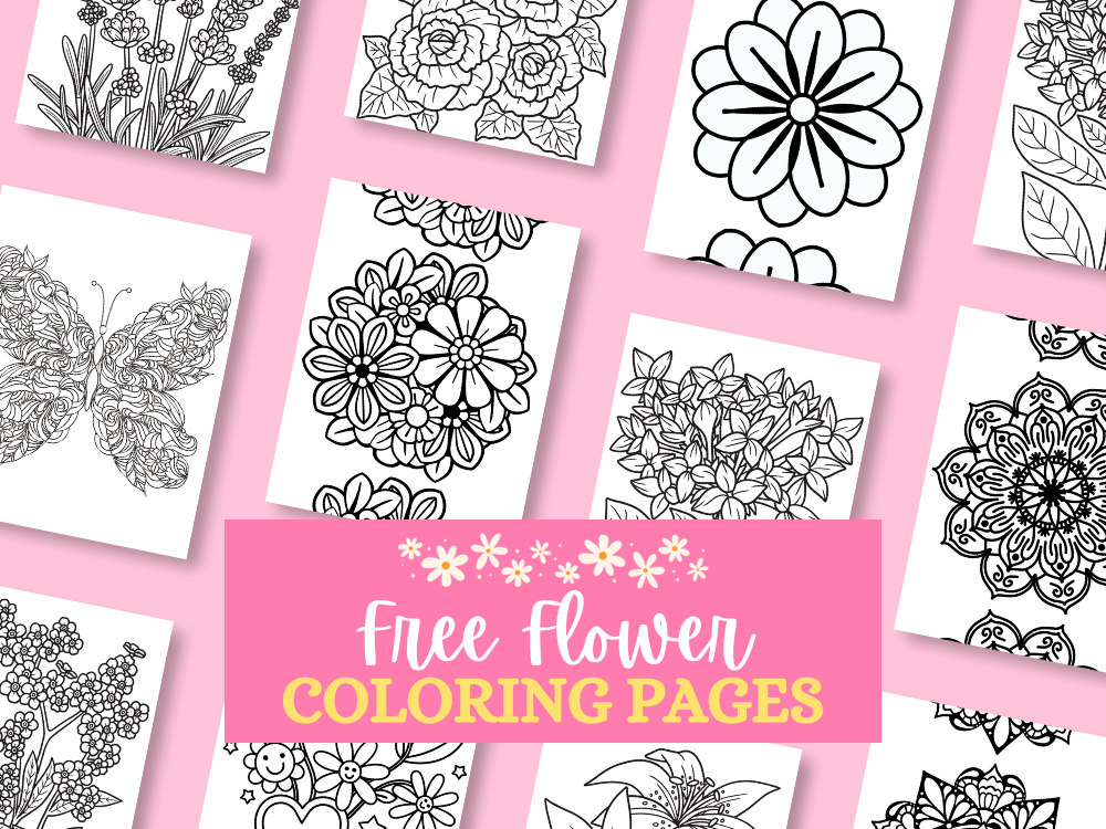 Flower coloring pages for kids adults too â ð â