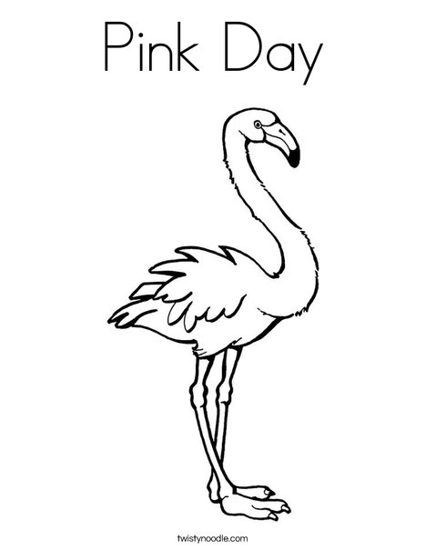 Pink day coloring page