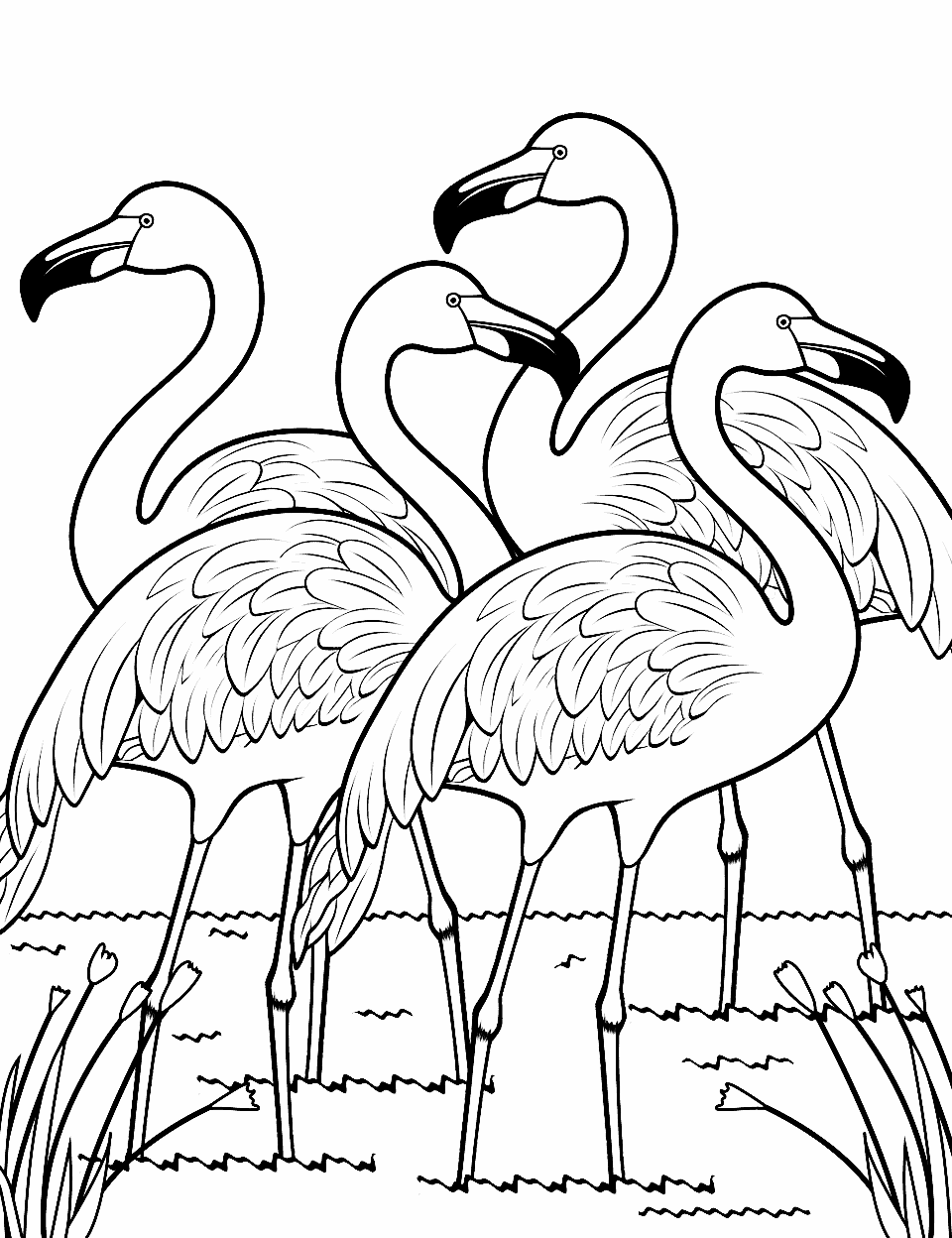 Flamingo coloring pages free printable sheets