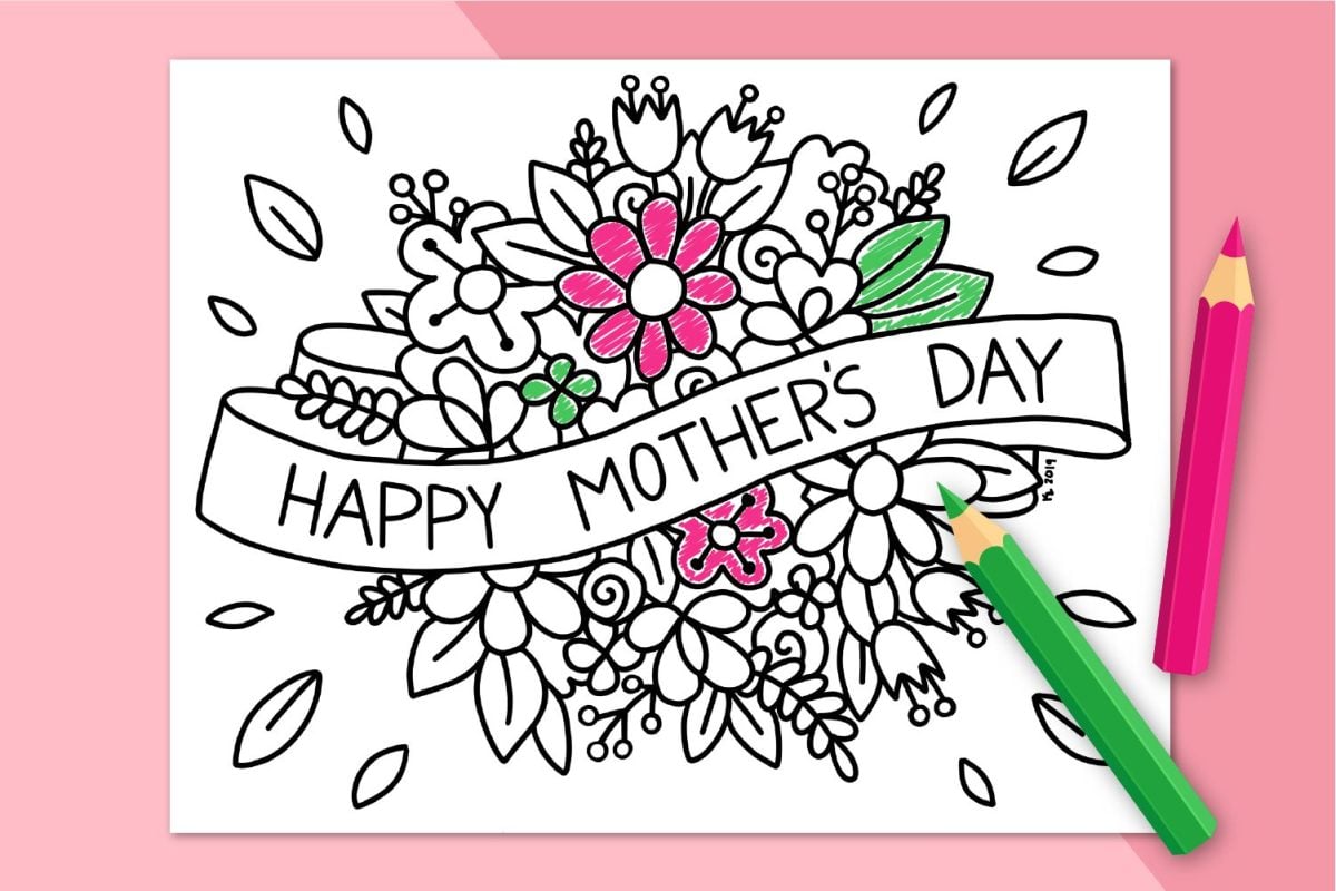 Free printable mothers day coloring page