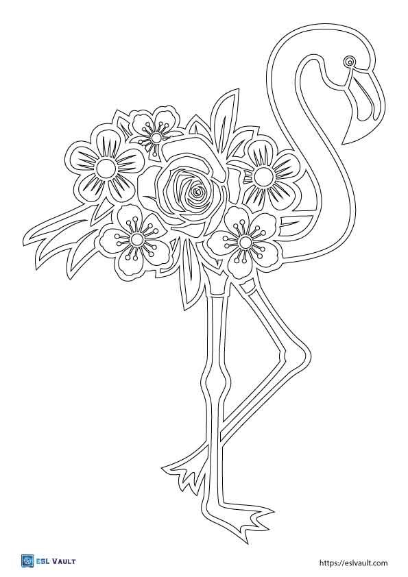 Free flamingo coloring pages