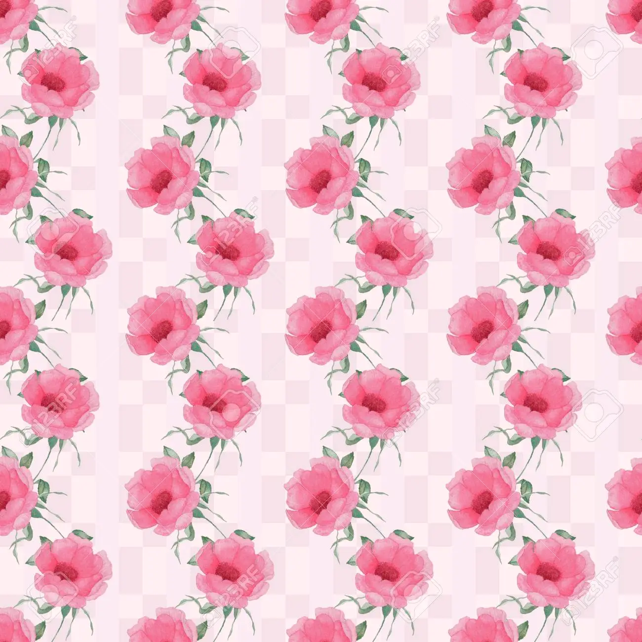 Simple Pink Flower Seamless Pattern