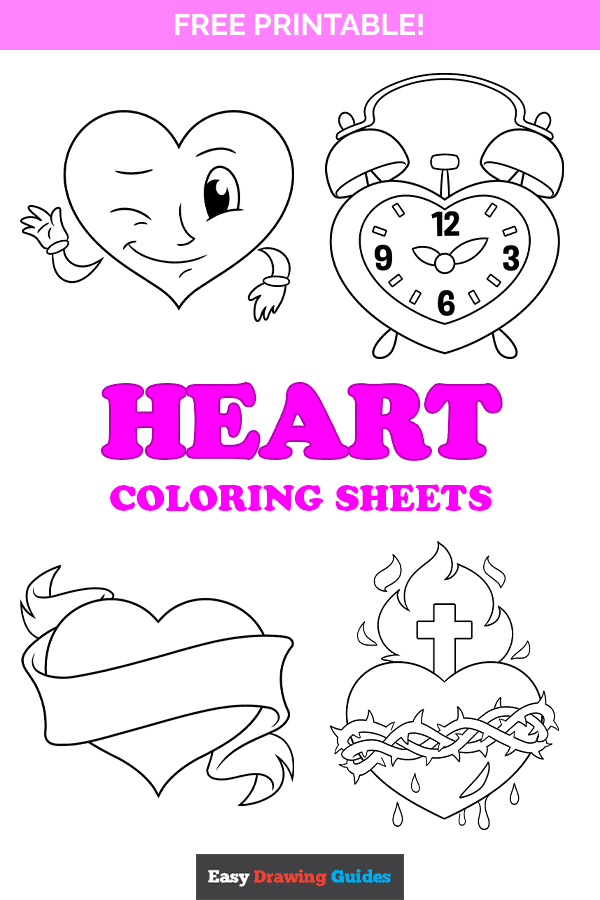 Free printable heart coloring pages for kids