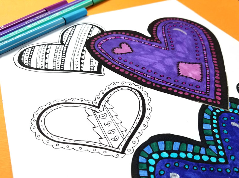 Heart coloring page a free printable coloring page for adults