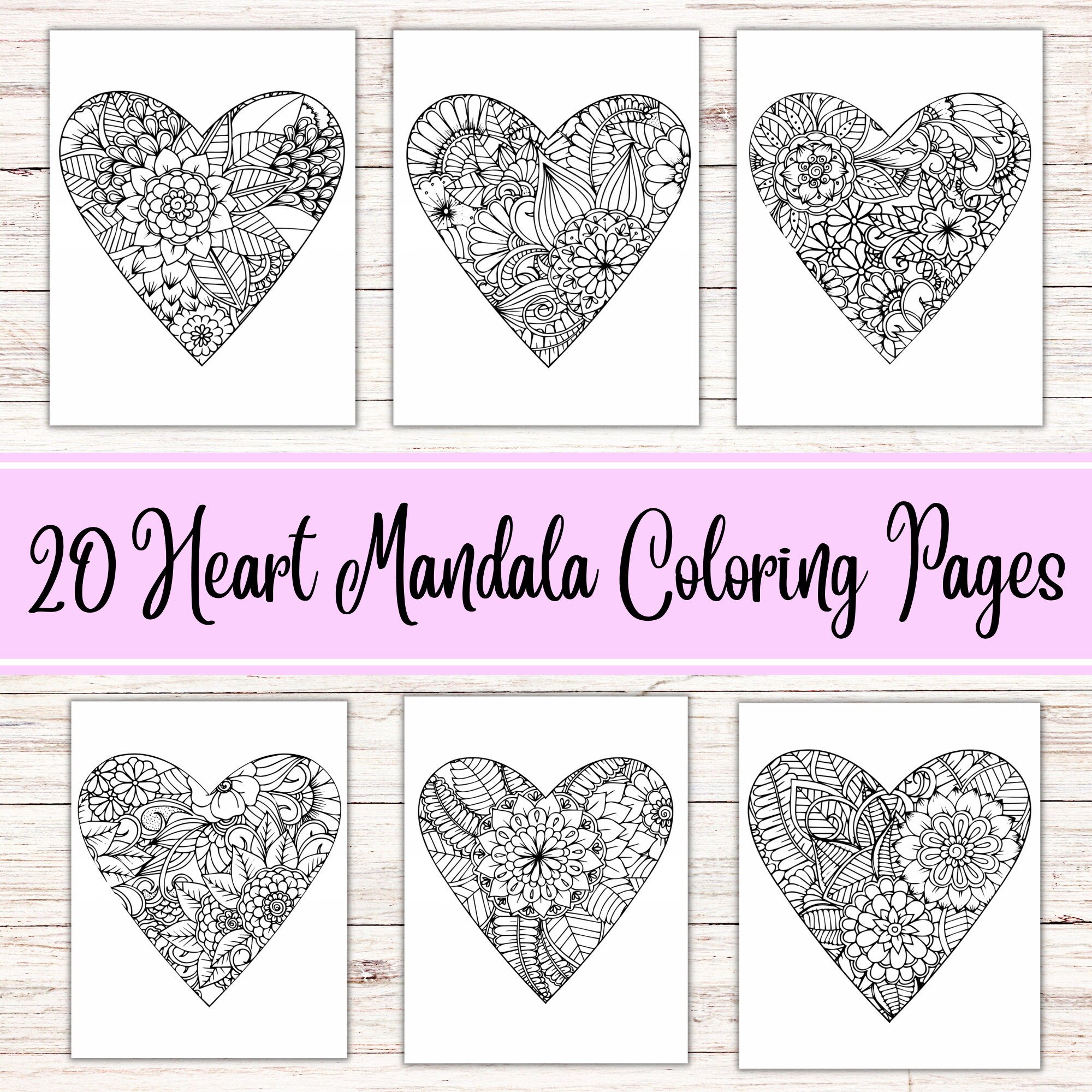 Adult coloring pages valentines coloring pages mandala coloring pages heart coloring pages pdf printable coloring book