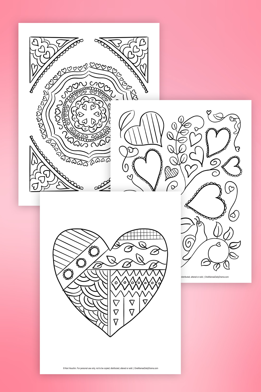 Valentines day coloring pages free printable for kids and adults