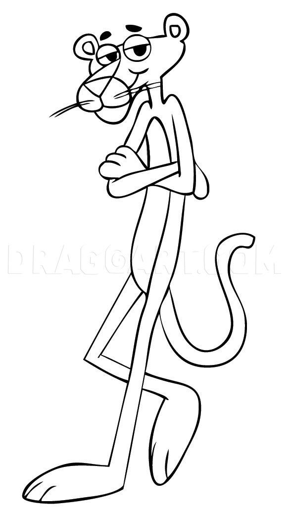 Learn how to draw the pink panther