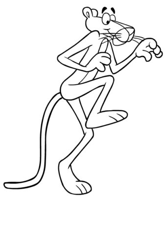 Pink panther coloring page