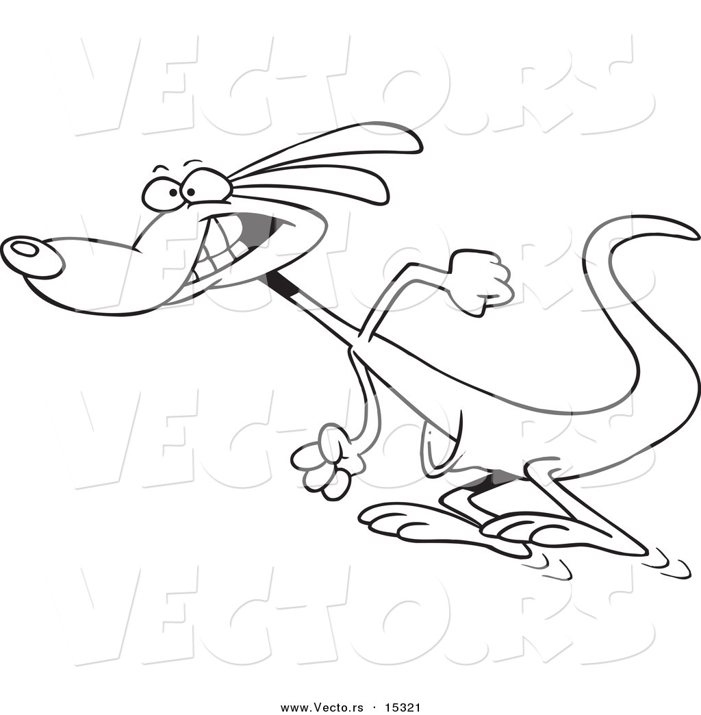 R of a cartoon hopping kangaroo