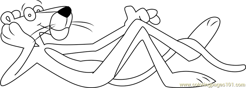 Pink panther sleeping coloring page for kids