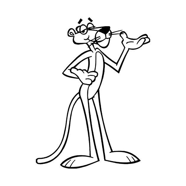 Pink panther colouring image